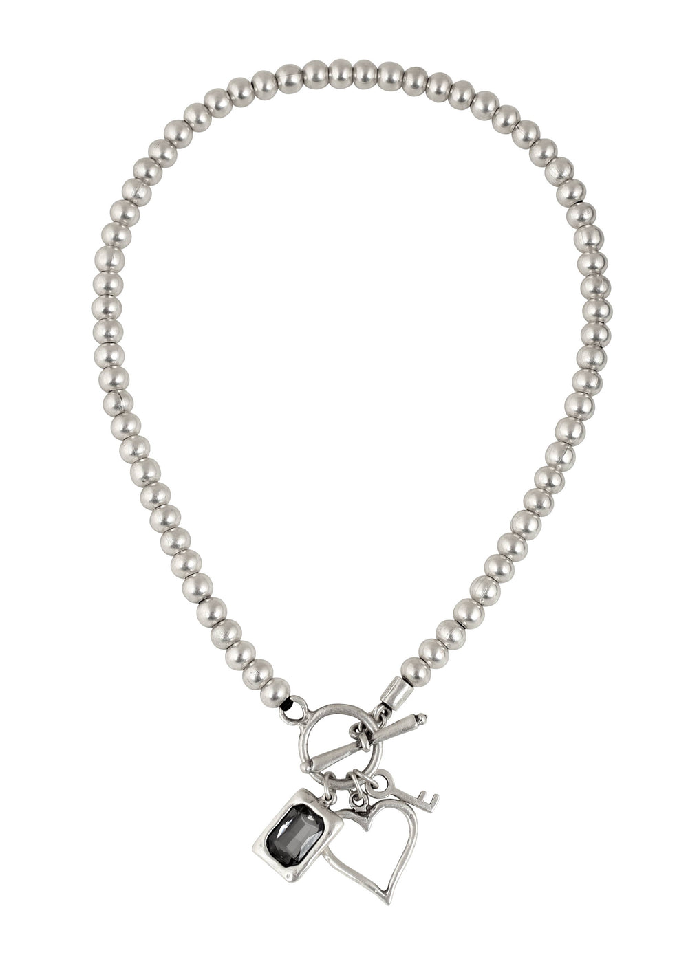 Pewter Key To My Heart Necklace