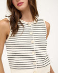 Blu Pepper Sweater Blu Pepper Raw Edge Button Down Cardigan Vest