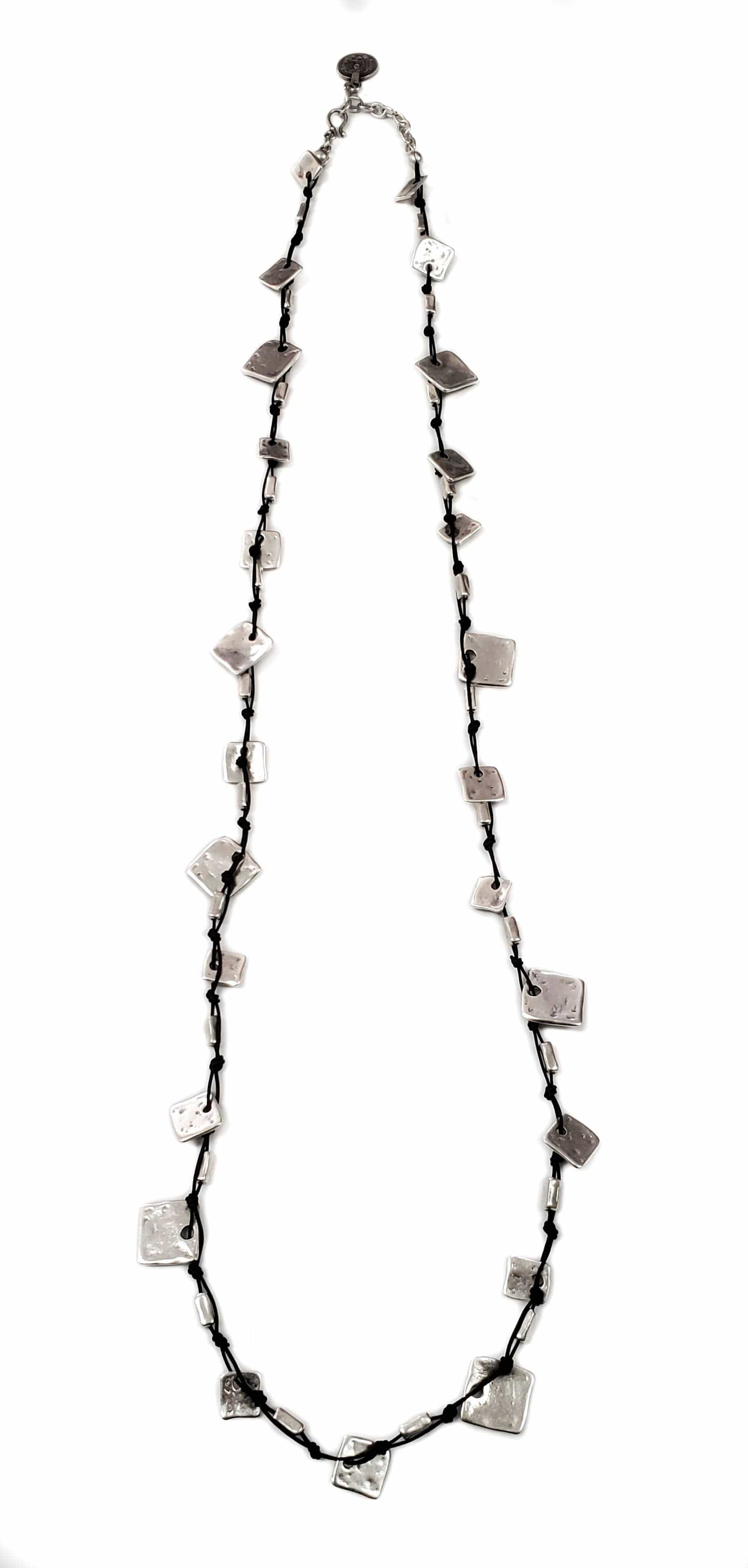 Chanour Necklace Handmade Cube Pewter Necklace - SLVR1031