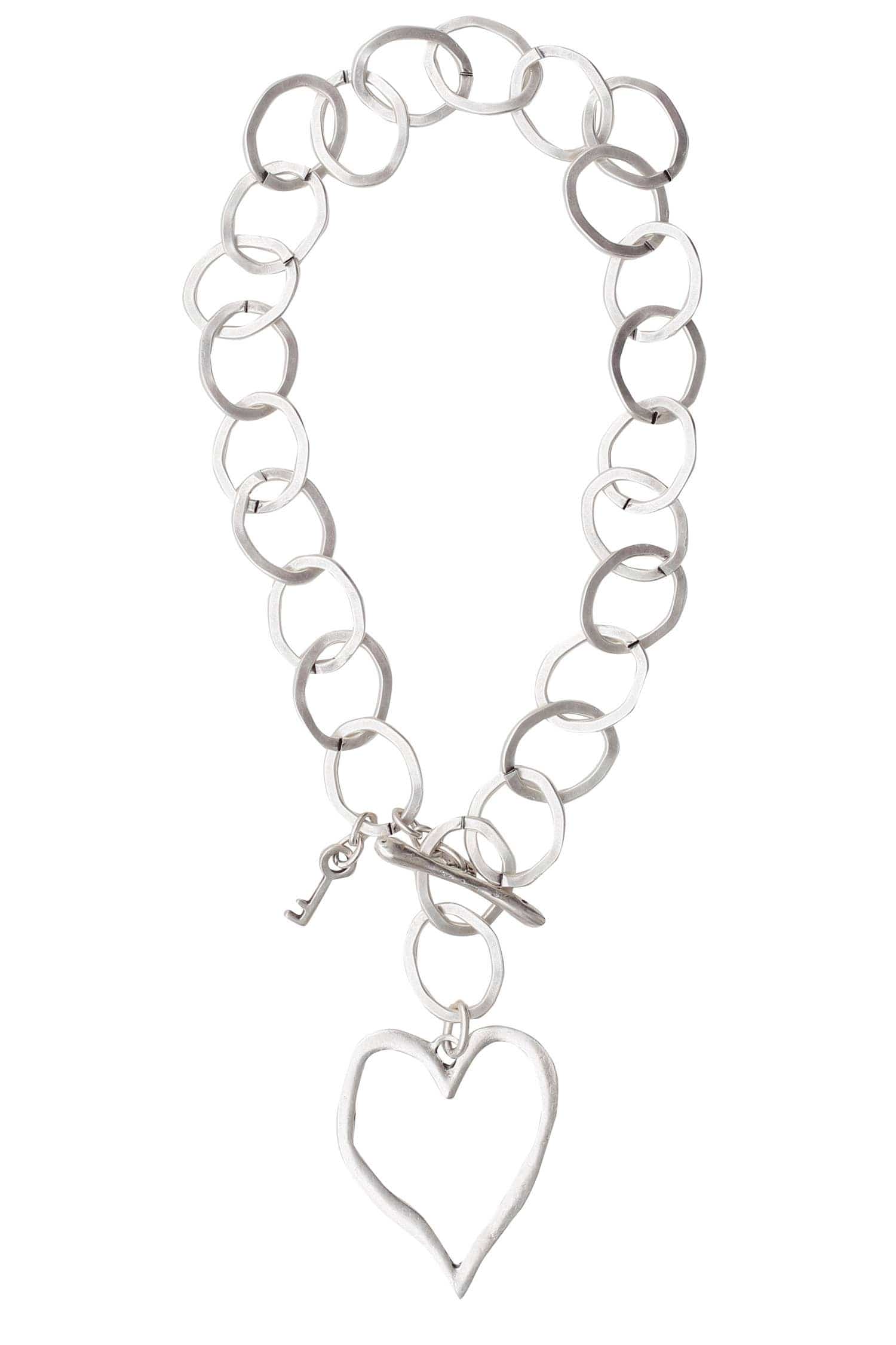 Chanour Necklace Handmade Heart Pewter Necklace - 3860