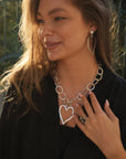 Chanour Necklace Handmade Heart Pewter Necklace - 3860