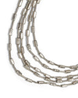 Chanour Necklace Handmade Multi Chain Pewter Necklace - SLVR1055