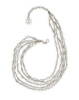 Chanour Necklace Handmade Multi Chain Pewter Necklace - SLVR1055