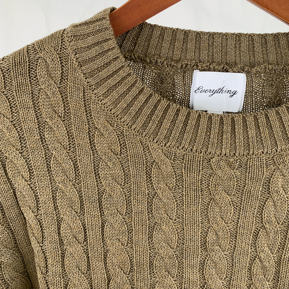 Everything Cable Knit Sweater - Desert Taupe