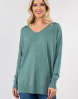 Dreamers top Dust Aqua / Medium/Large Dreamers Basic V-Neck Sweater