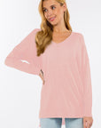 Dreamers top Heather Pink / Small/Medium Dreamers Basic V-Neck Sweater