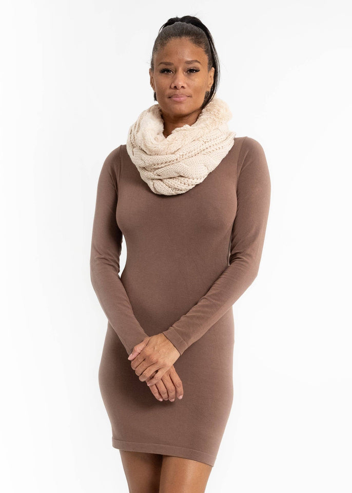 ELIETIAN Beige Lush Plush Scarf