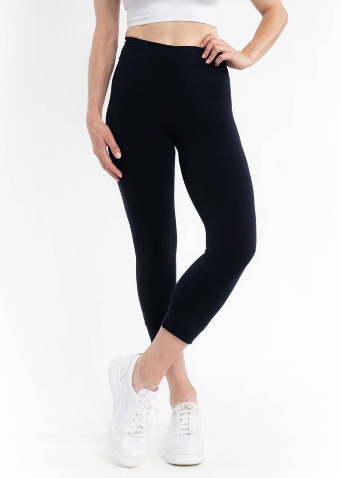 ELIETIAN BLACK High Waist Crop Leggings