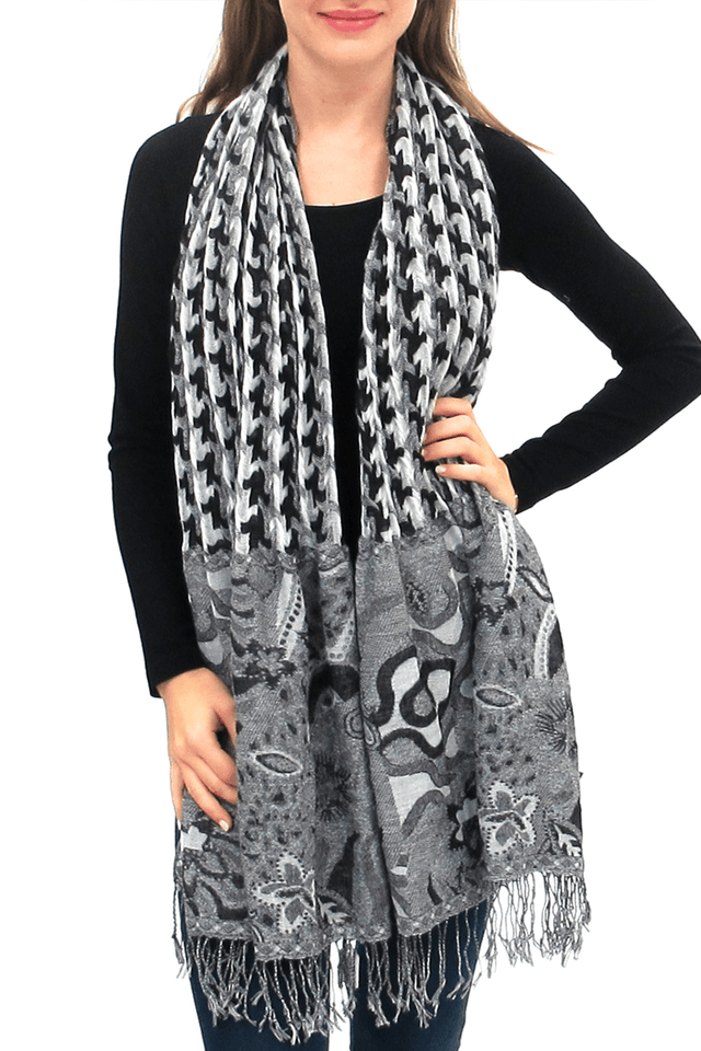 ELIETIAN Houndstooth Swirls Scarf