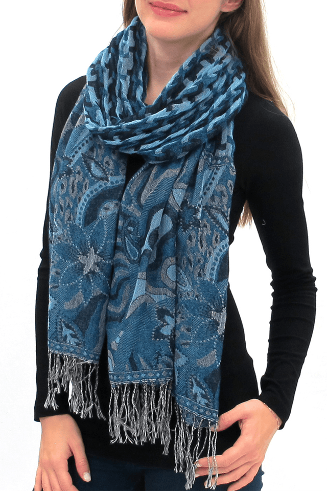 ELIETIAN Houndstooth Swirls Scarf