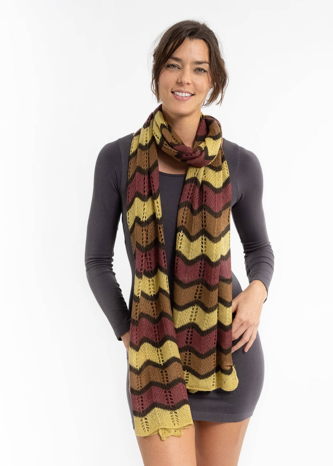 ELIETIAN Zig Zag Knit Scarf