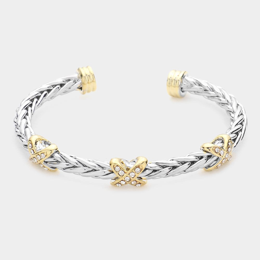 Haystacks Bracelet Criss Cross Pave Stone Bracelet