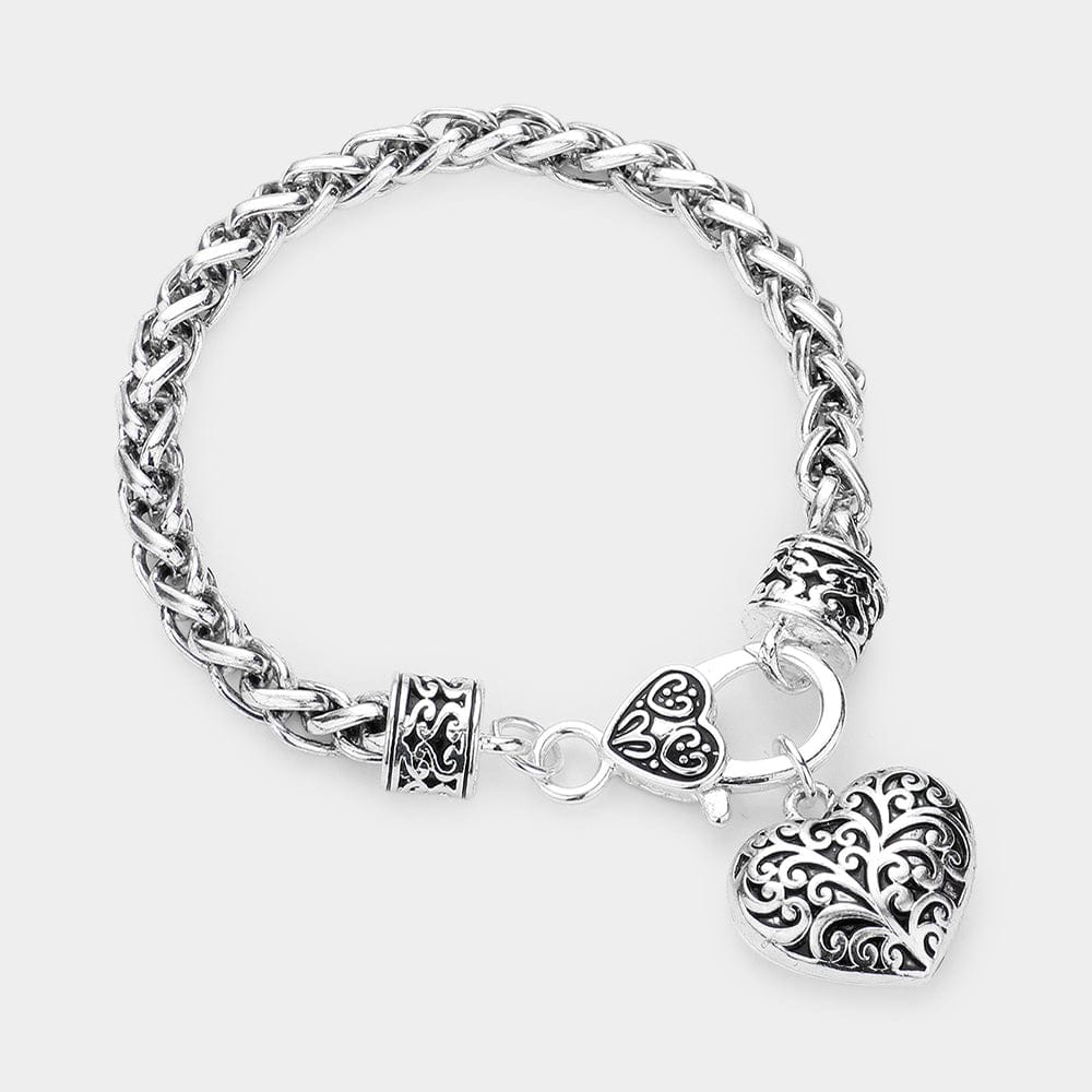 Haystacks Bracelet Filigree Heart and Lock Bracelet