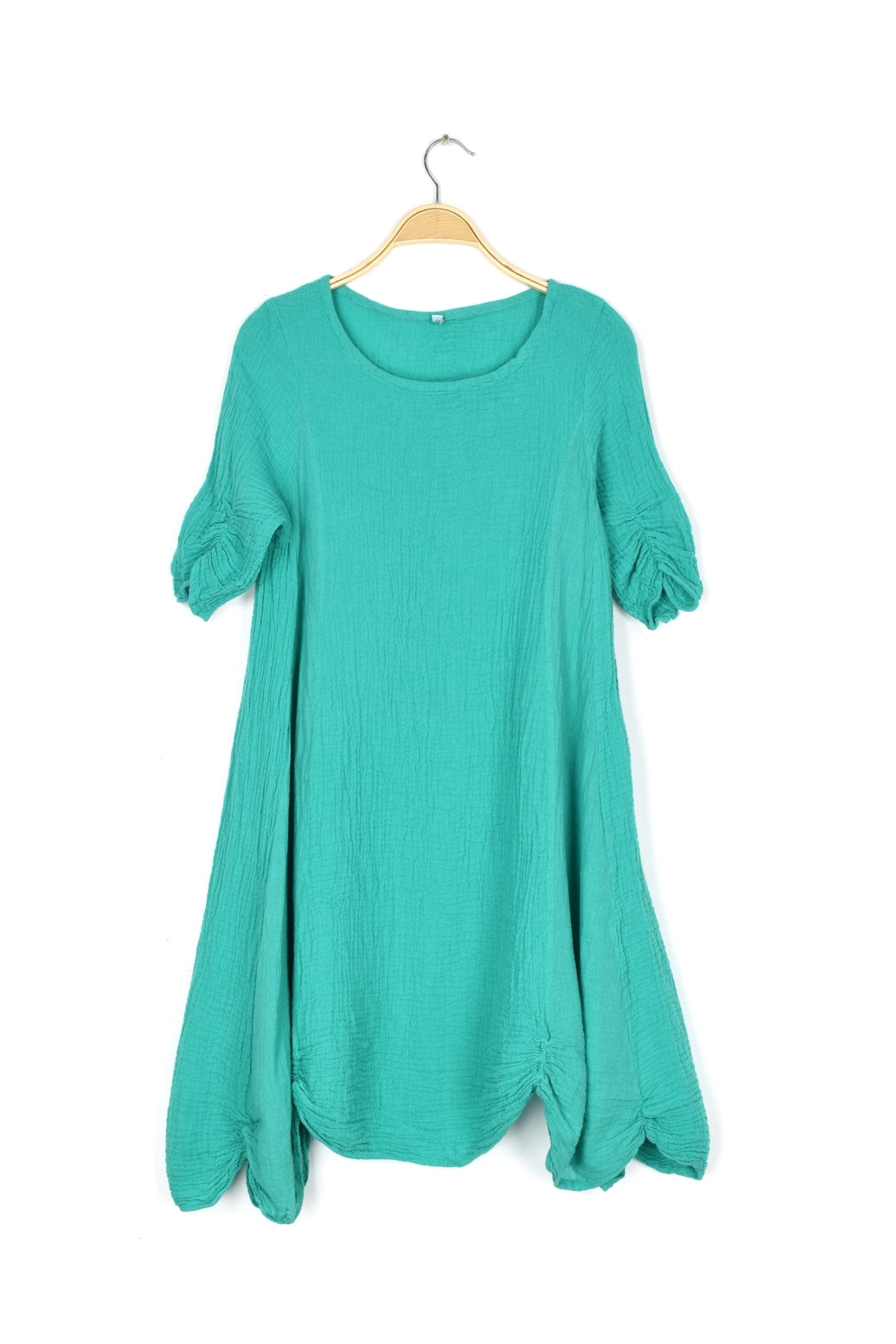 Haystacks Dress Thai Cotton 3/4 Sleeve Dress Atlantis