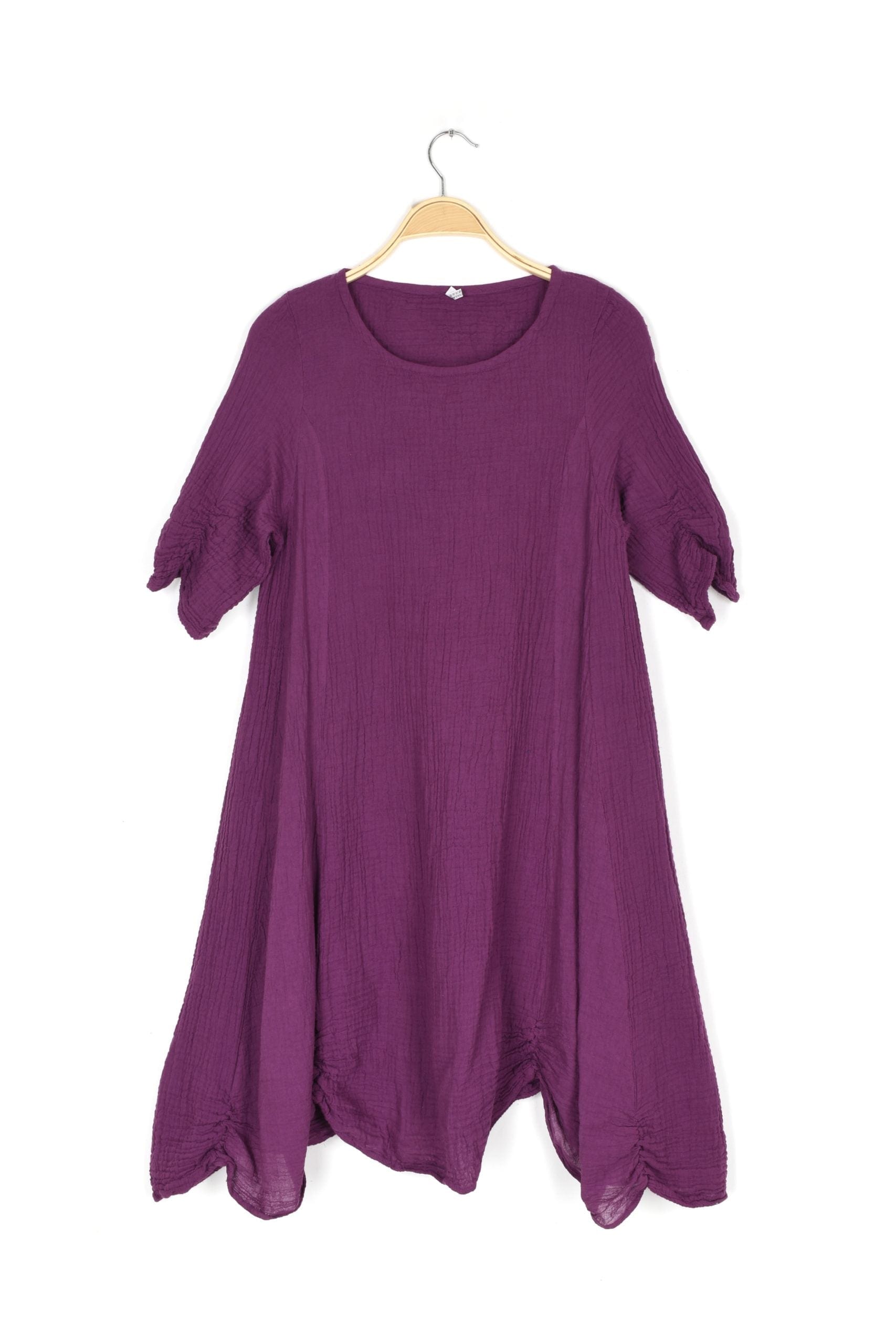 Haystacks Dress Thai Cotton 3/4 Sleeve Dress Deep Orchid