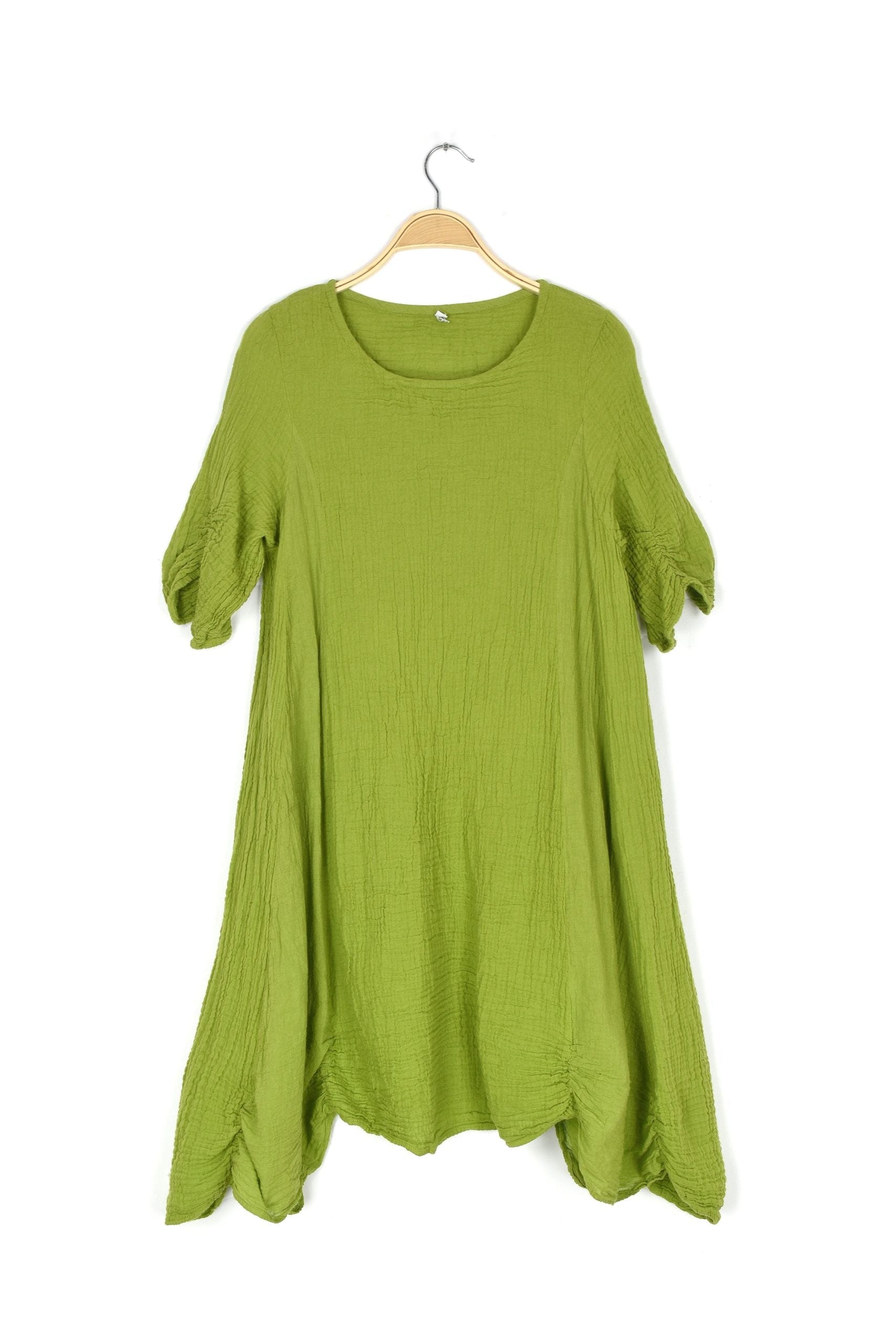 Haystacks Dress Thai Cotton 3/4 Sleeve Dress Grass