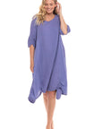 Haystacks Dress Thai Cotton 3/4 Sleeve Dress Lilac