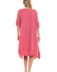 Haystacks Dress Thai Cotton 3/4 Sleeve Dress Shrimp Pink