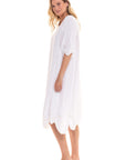 Haystacks Dress Thai Cotton 3/4 Sleeve Dress White