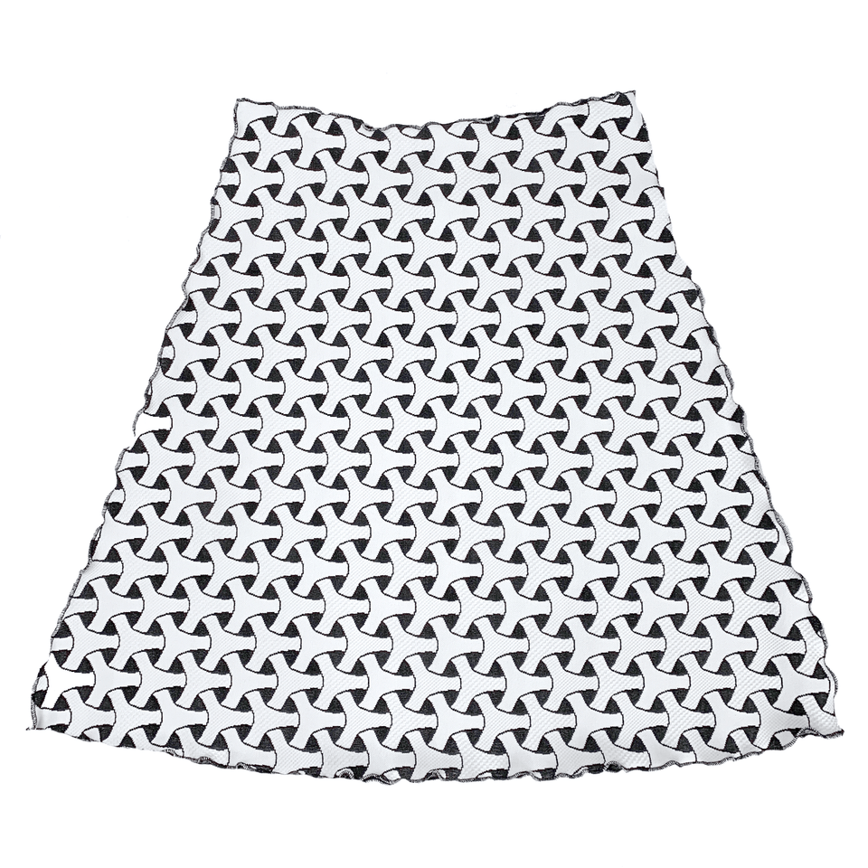 Black and outlet white jacquard skirt