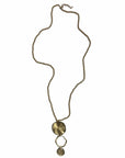 Haystacks jewelry Beaded Pendant Necklace with Hammered Gold Tone Pendant