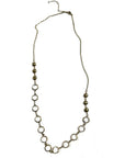 Haystacks jewelry gold tone crystal stone chain necklace