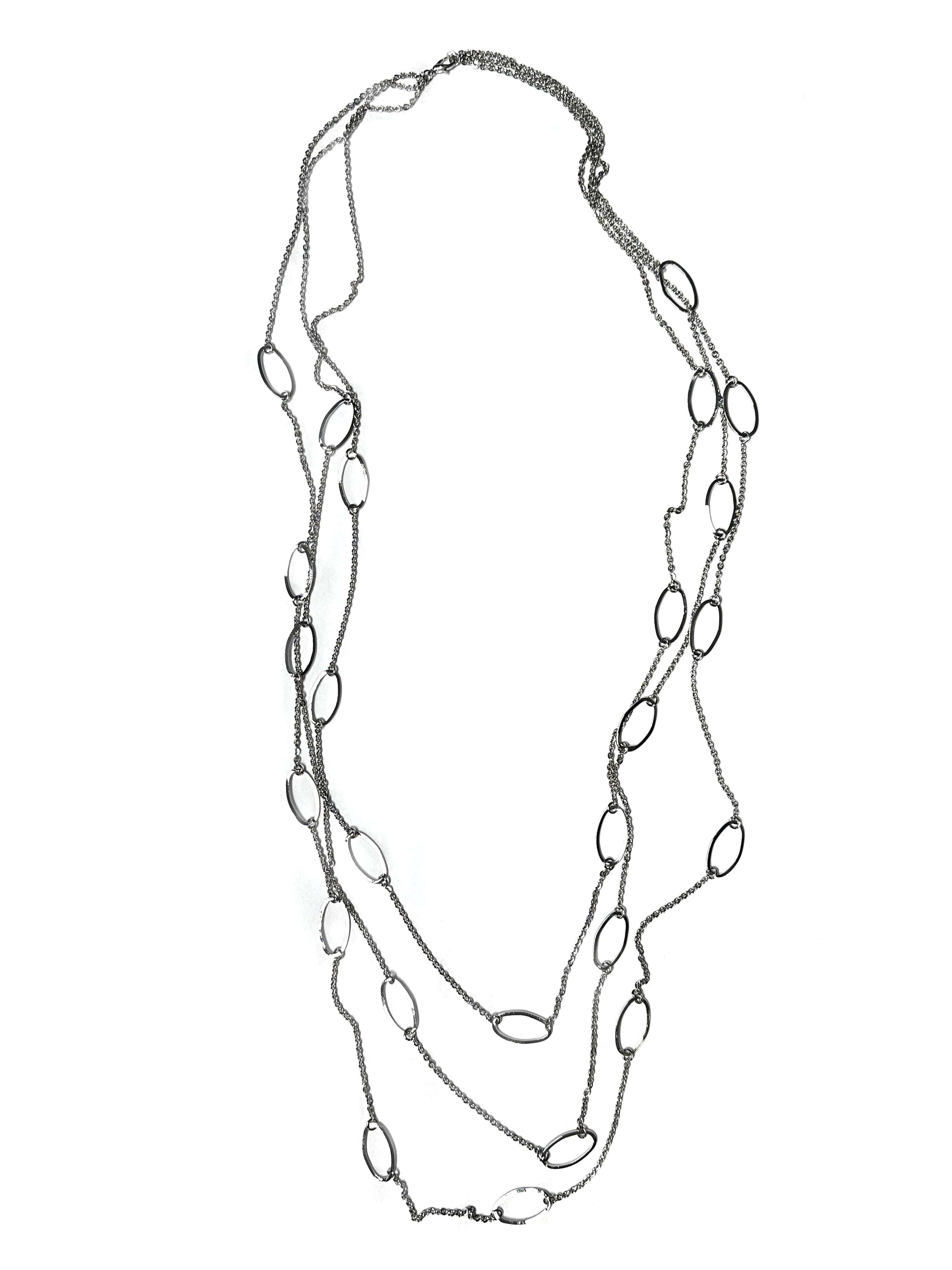 Haystacks jewelry Silver Tone Cascading Link Chain Necklace