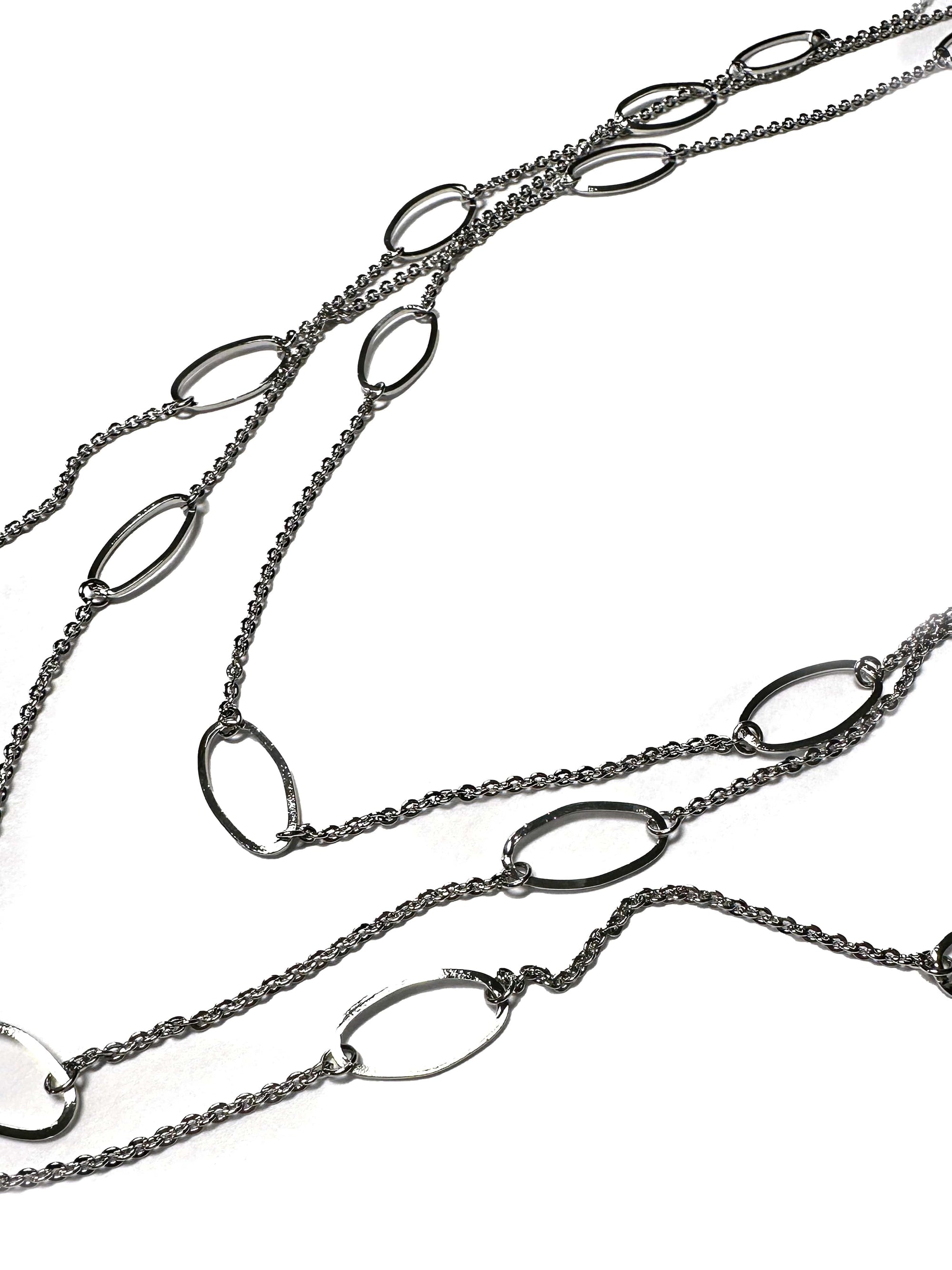 Haystacks jewelry Silver Tone Cascading Link Chain Necklace