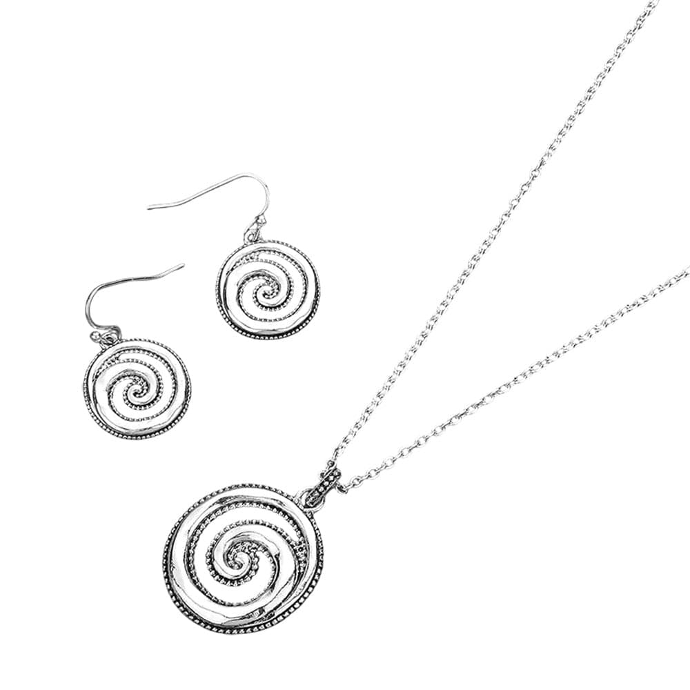 Haystacks jewelry Spiral Pendant Necklace and Earring Set