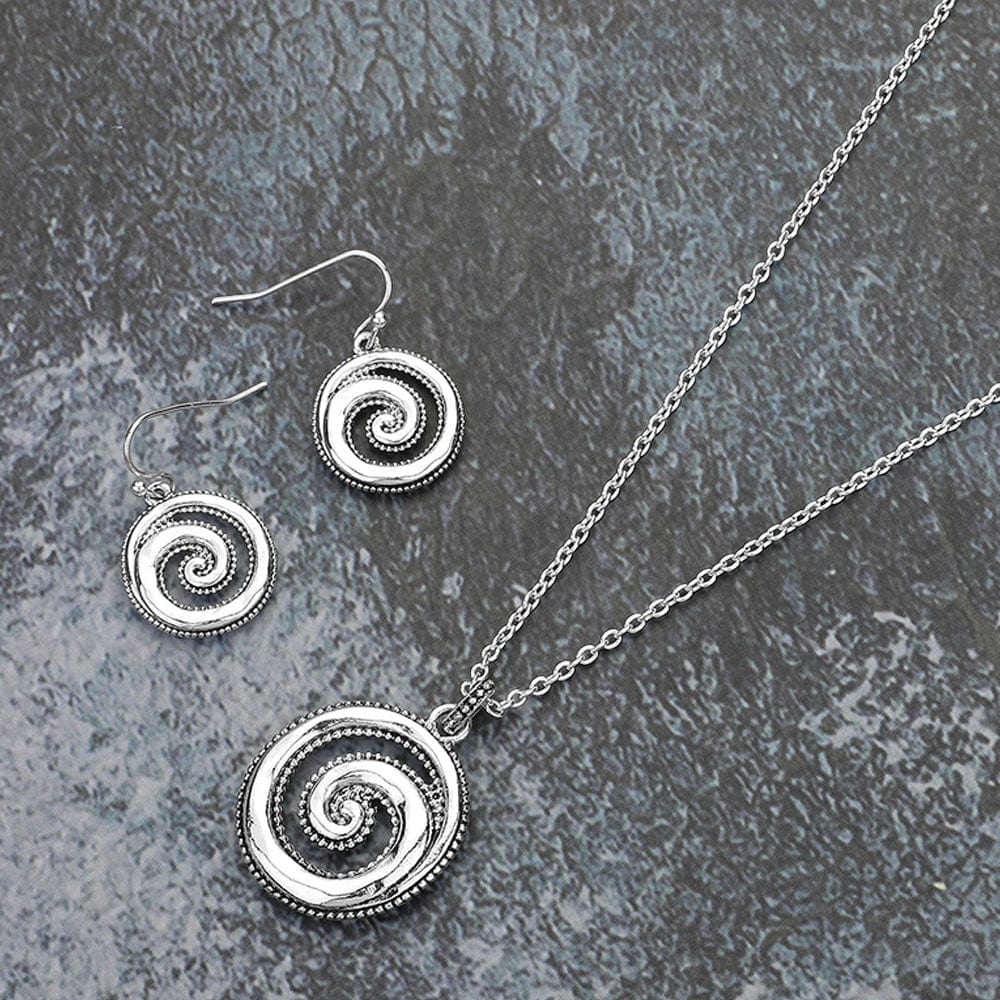 Haystacks jewelry Spiral Pendant Necklace and Earring Set