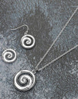 Haystacks jewelry Spiral Pendant Necklace and Earring Set