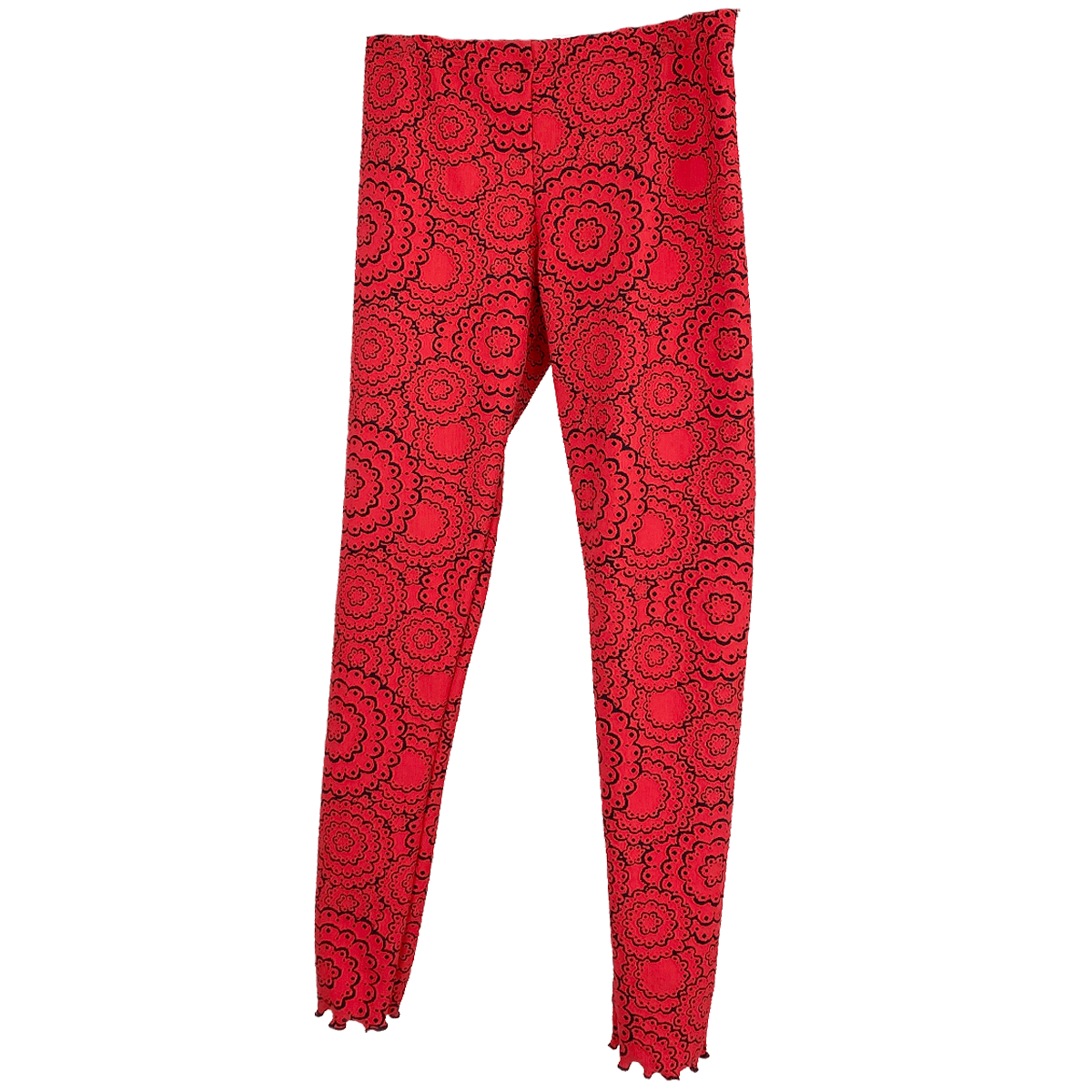 Rococco Red Doily Jacquard Knit Textured Legging Haystacks