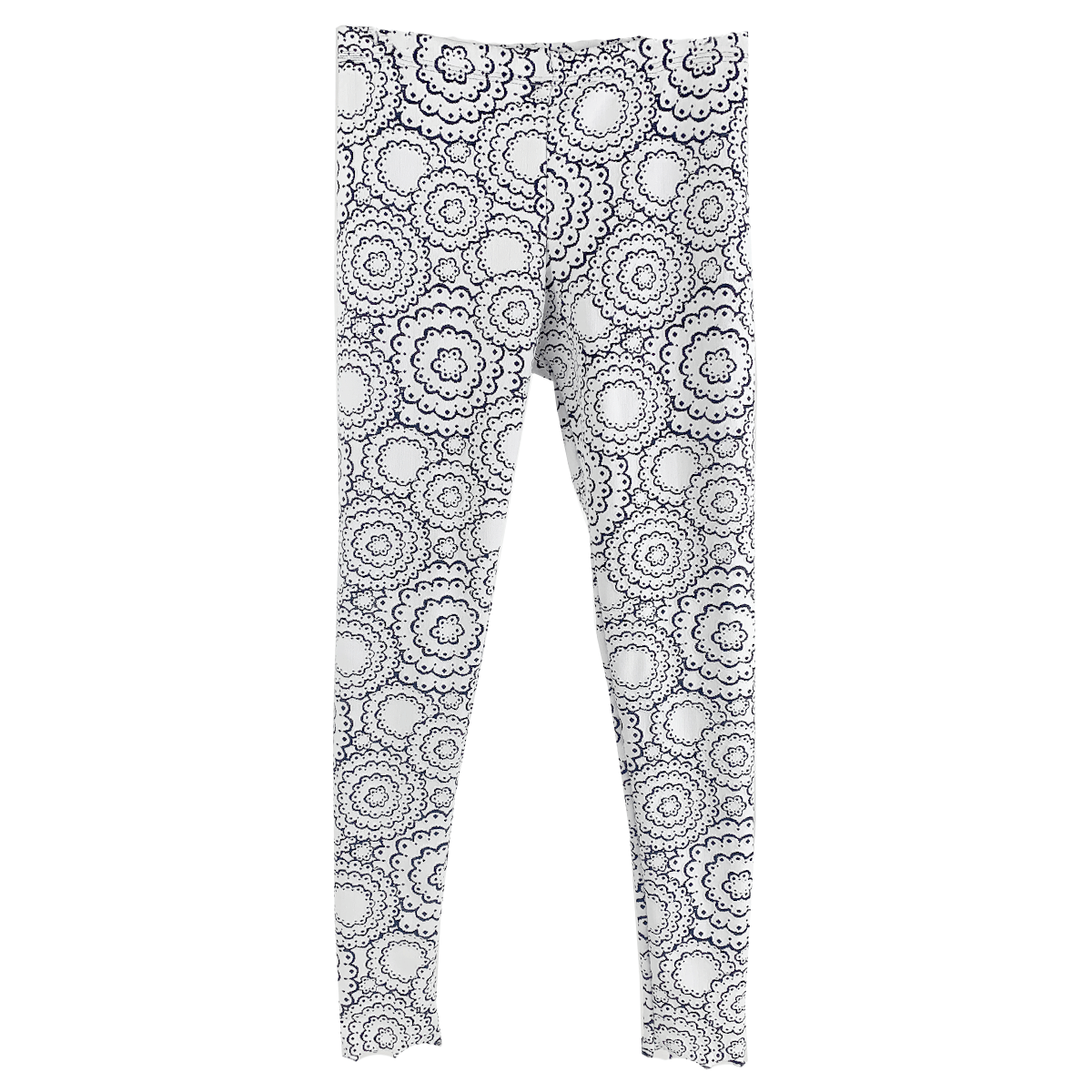 Haystacks Legging One Size White Doily Jacquard Knit Leggings