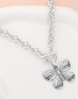 Haystacks necklace Brushed Silver Butterfly Necklace