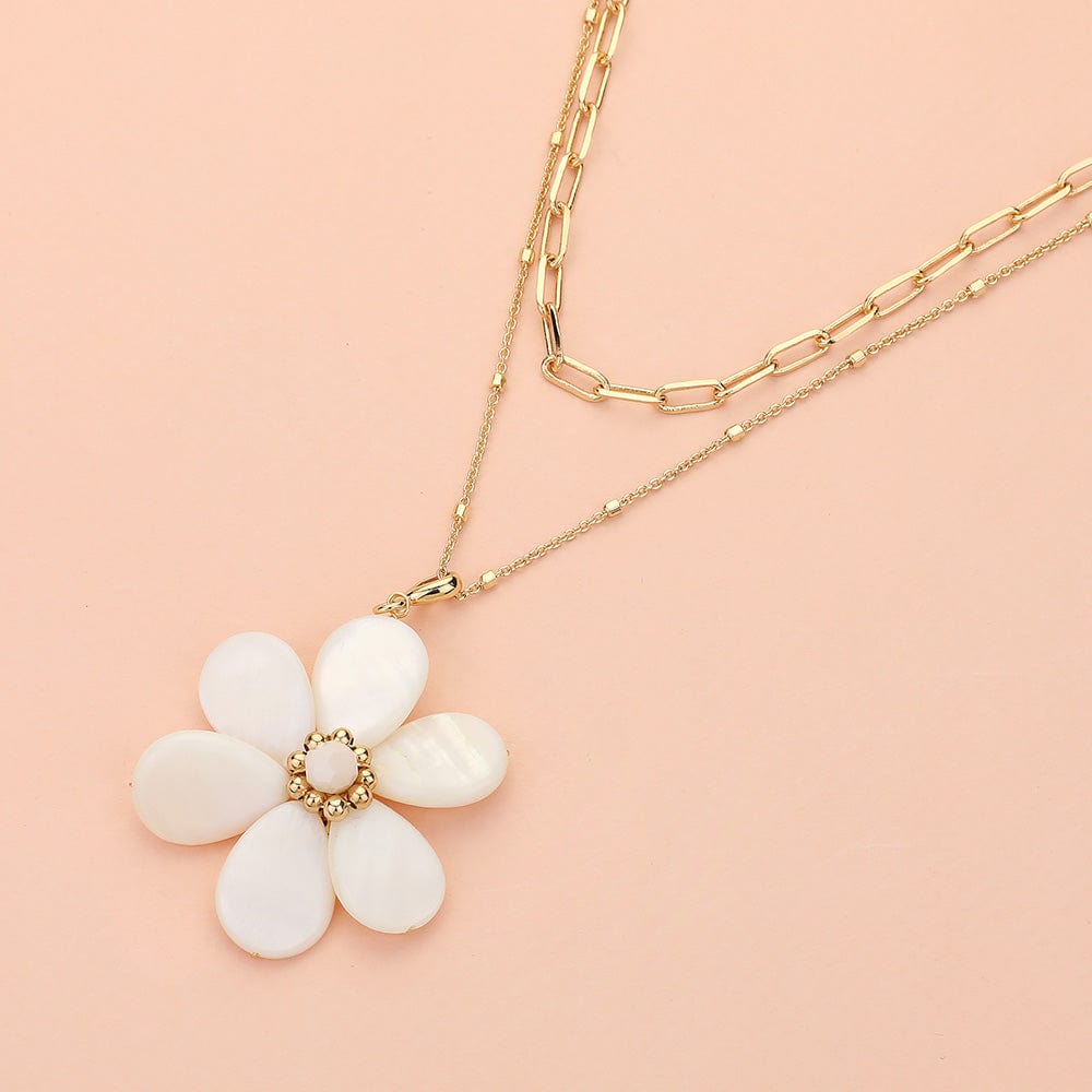 Haystacks Necklace Layered Daisy Pendant Necklace