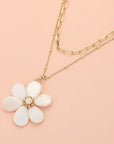 Haystacks Necklace Layered Daisy Pendant Necklace