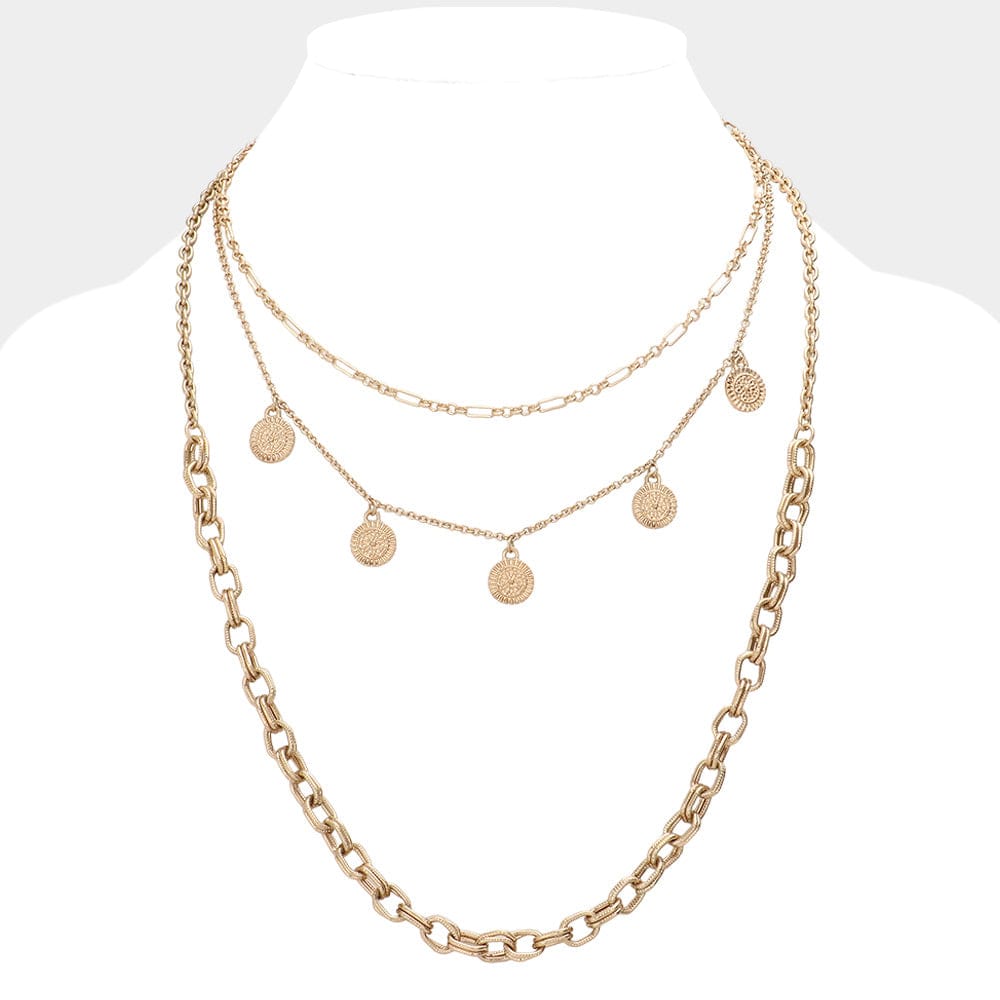 Haystacks necklace Layered Gold Tone Necklace