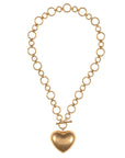 Haystacks Necklace Toggle Clasp Brushed Gold Heart Necklace