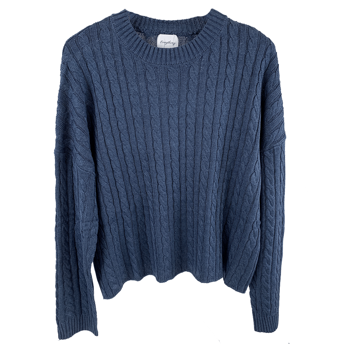 Haystacks One Size/Free Size Everything Cable Knit Sweater - Bijou Blue