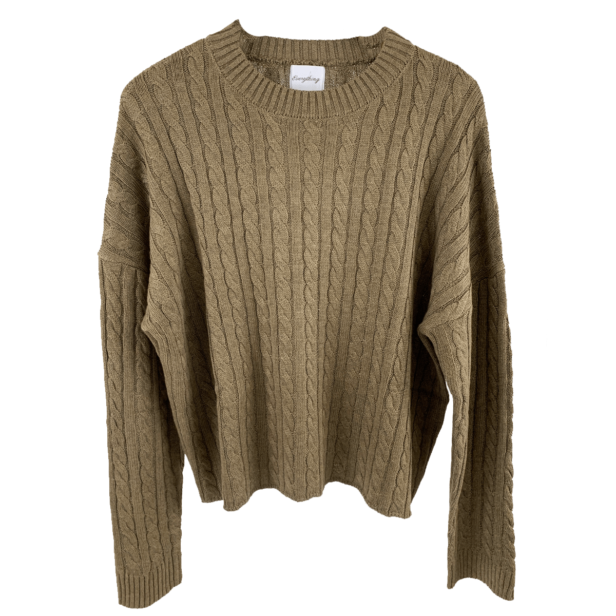 Haystacks One Size/Free Size Everything Cable Knit Sweater - Desert Taupe