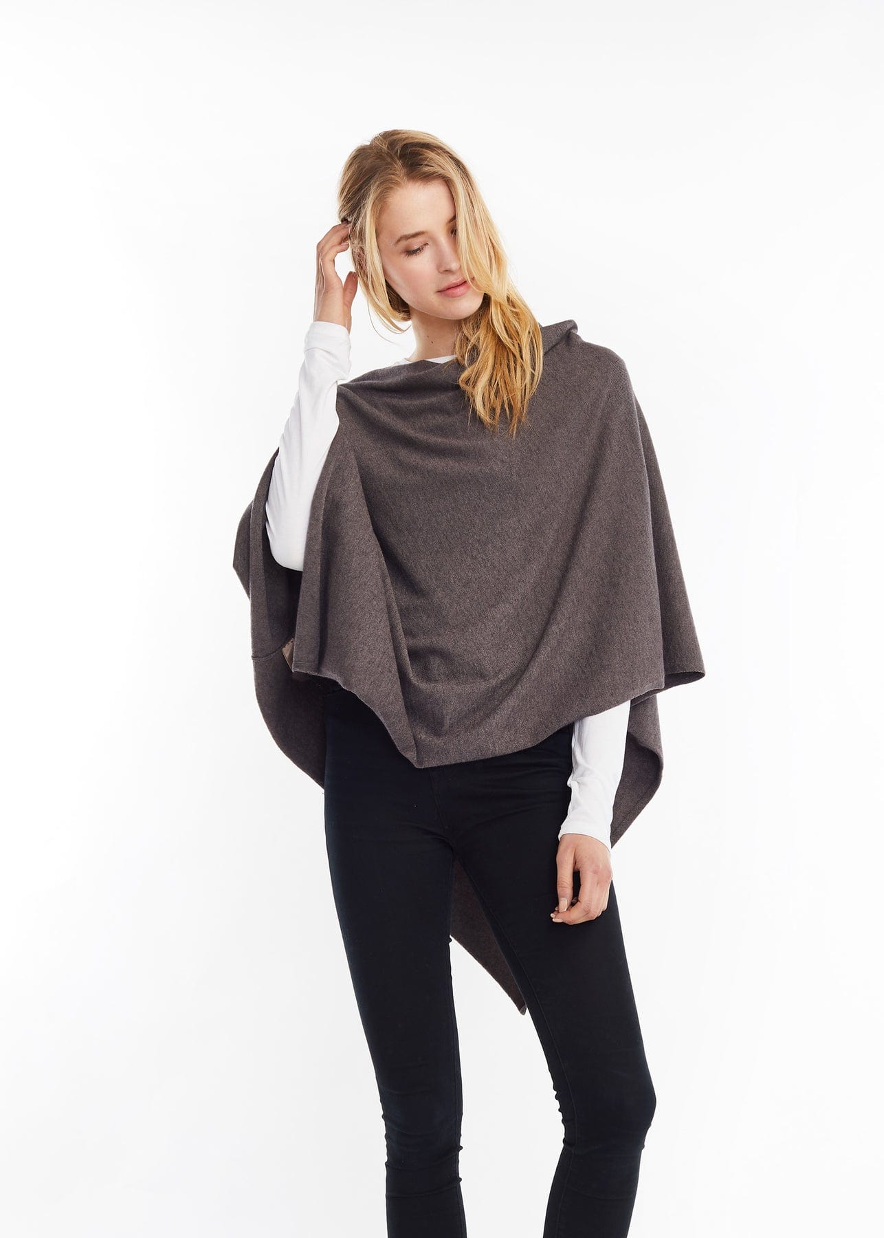 Haystacks poncho Basic Solid Soft and Easy Poncho - Charcoal