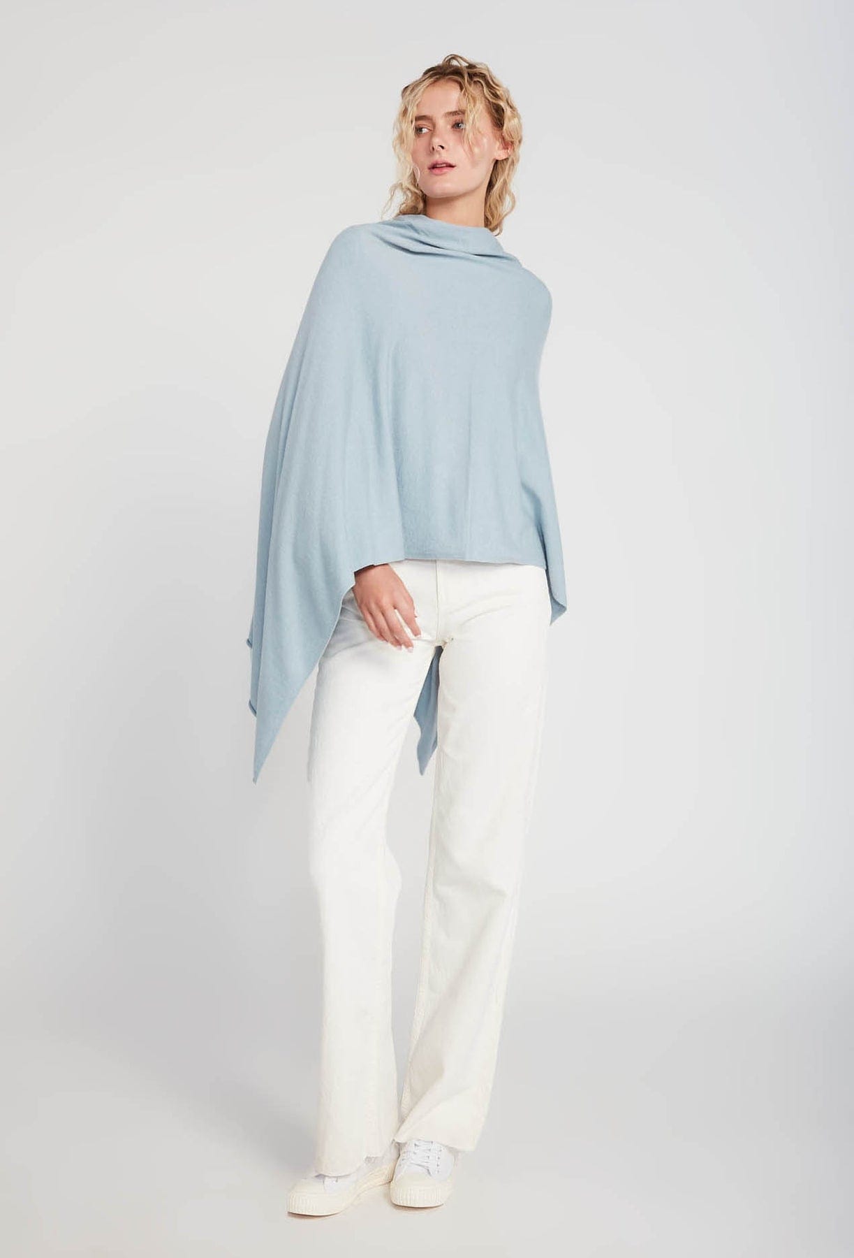 Haystacks poncho Basic Solid Soft and Easy Poncho - Light Blue