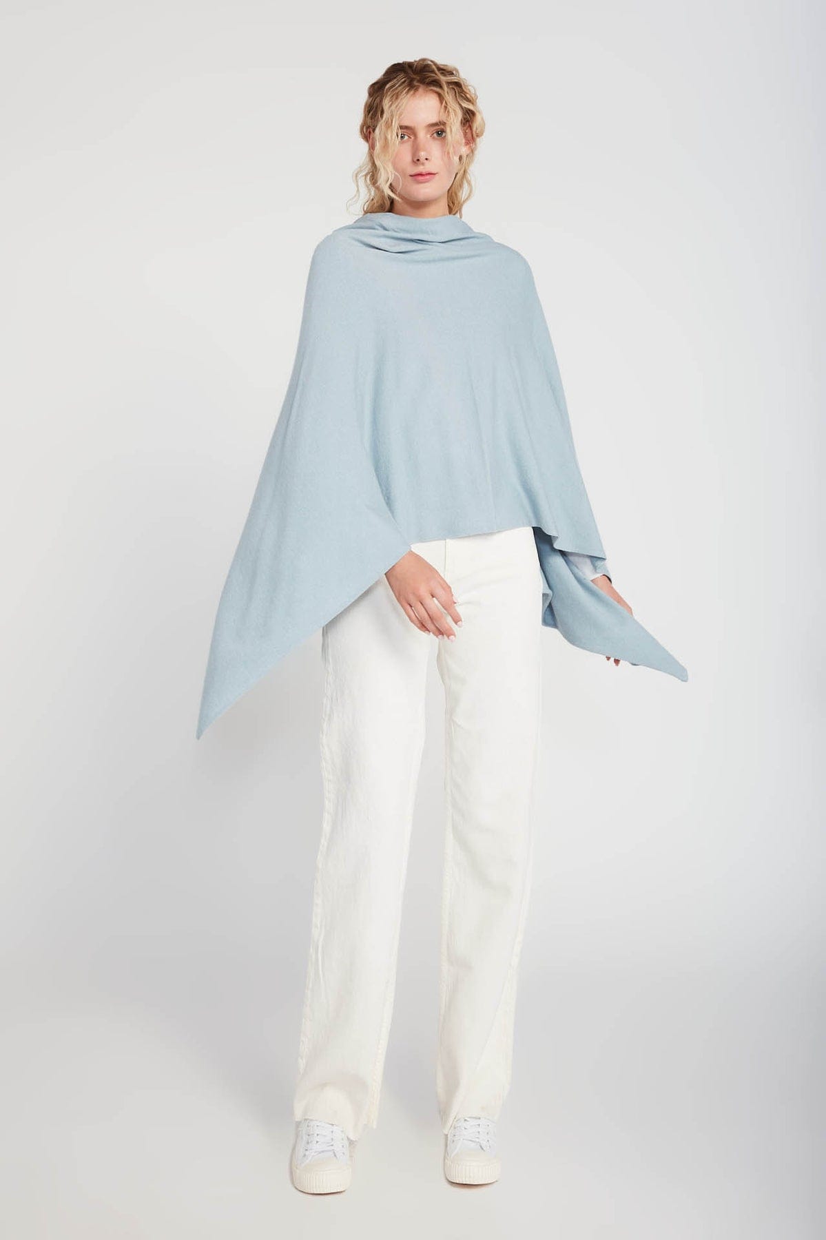 Haystacks poncho Basic Solid Soft and Easy Poncho - Light Blue