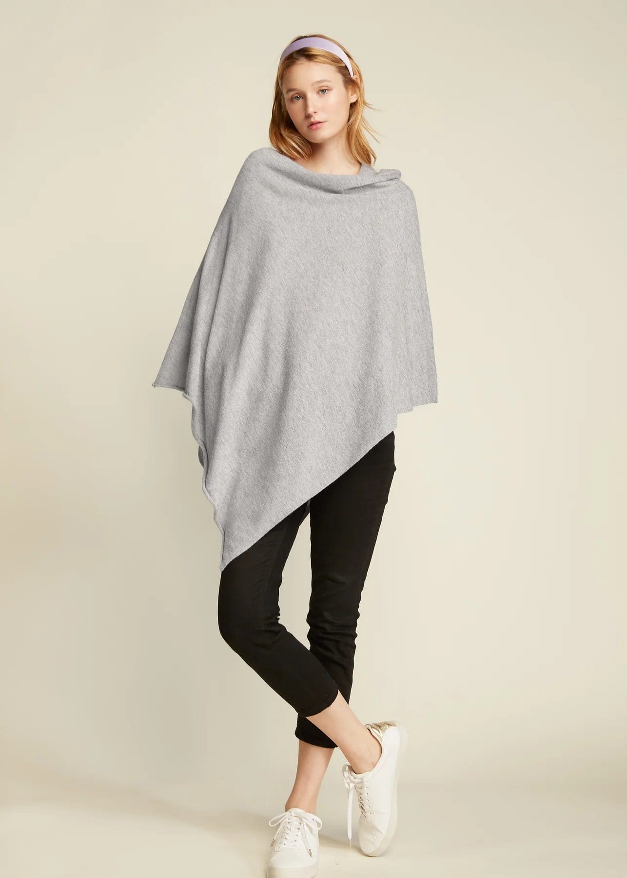 Haystacks poncho Basic Solid Soft and Easy Poncho - Light Grey