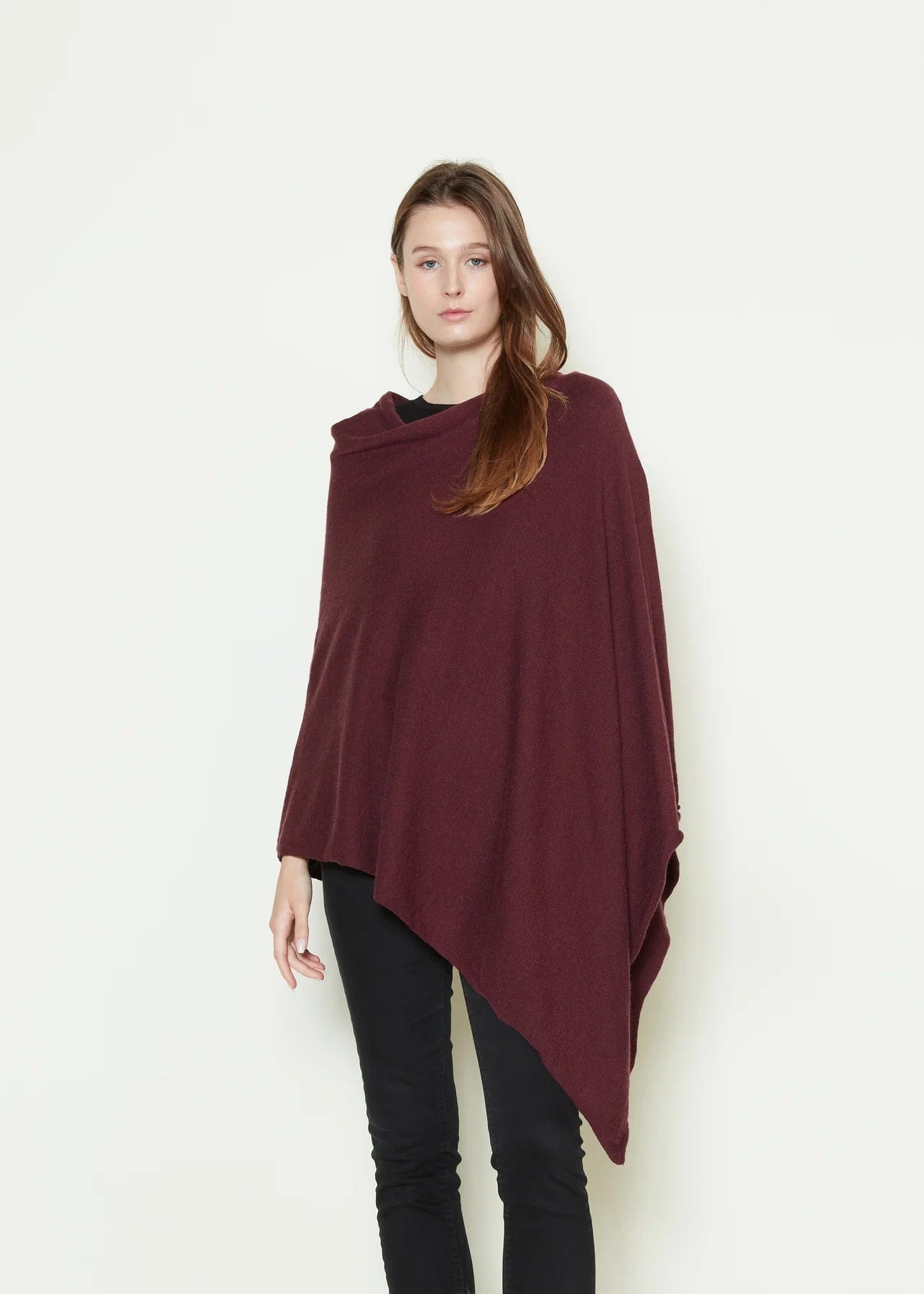 Haystacks poncho Basic Solid Soft and Easy Poncho - Raisin