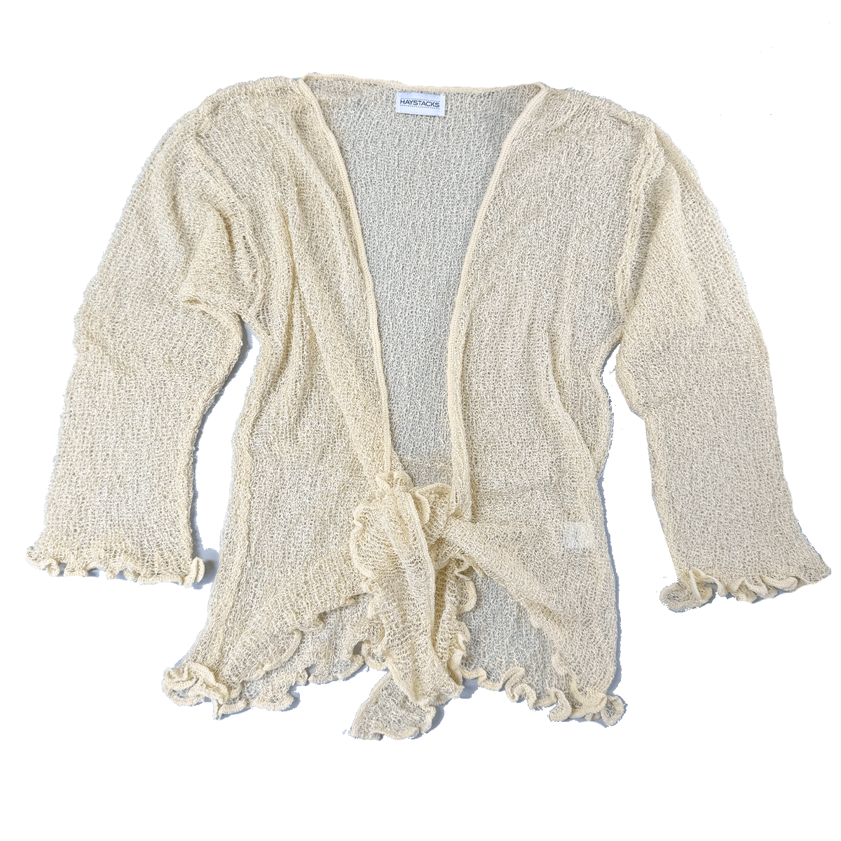 Haystacks shawl Lightweight Knit Cross Front Shrug - Cream