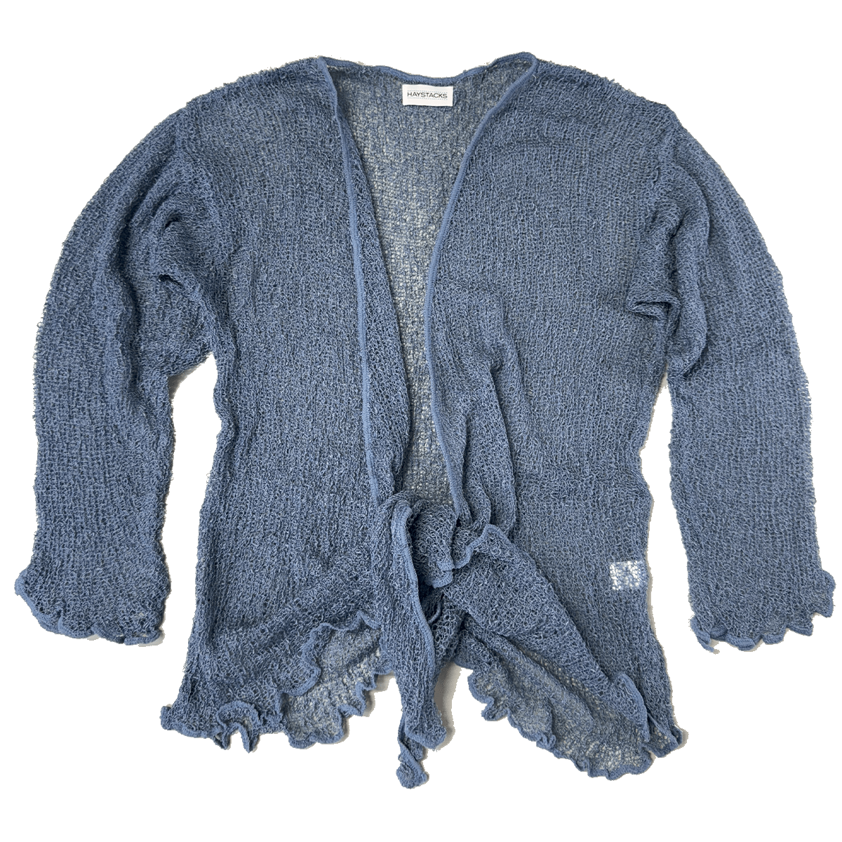 Haystacks shawl Lightweight Knit Cross Front Shrug - Denim