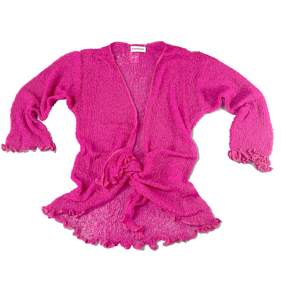 Haystacks shawl Lightweight Knit Cross Front Shrug - Fuchsia