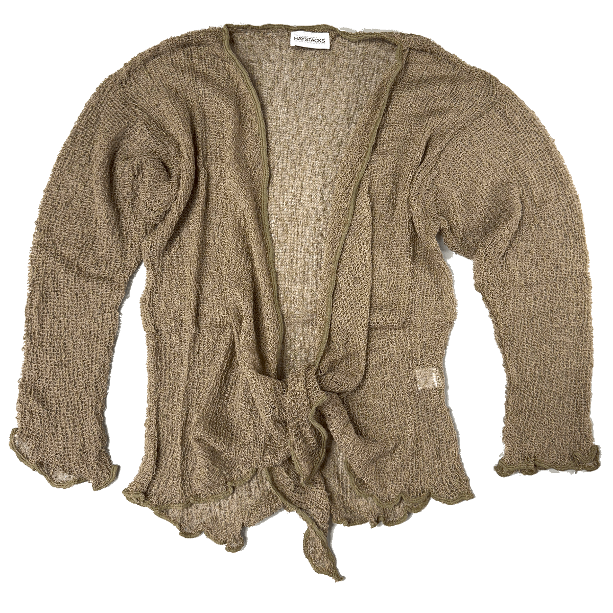 Haystacks shawl Lightweight Knit Cross Front Shrug - Mink