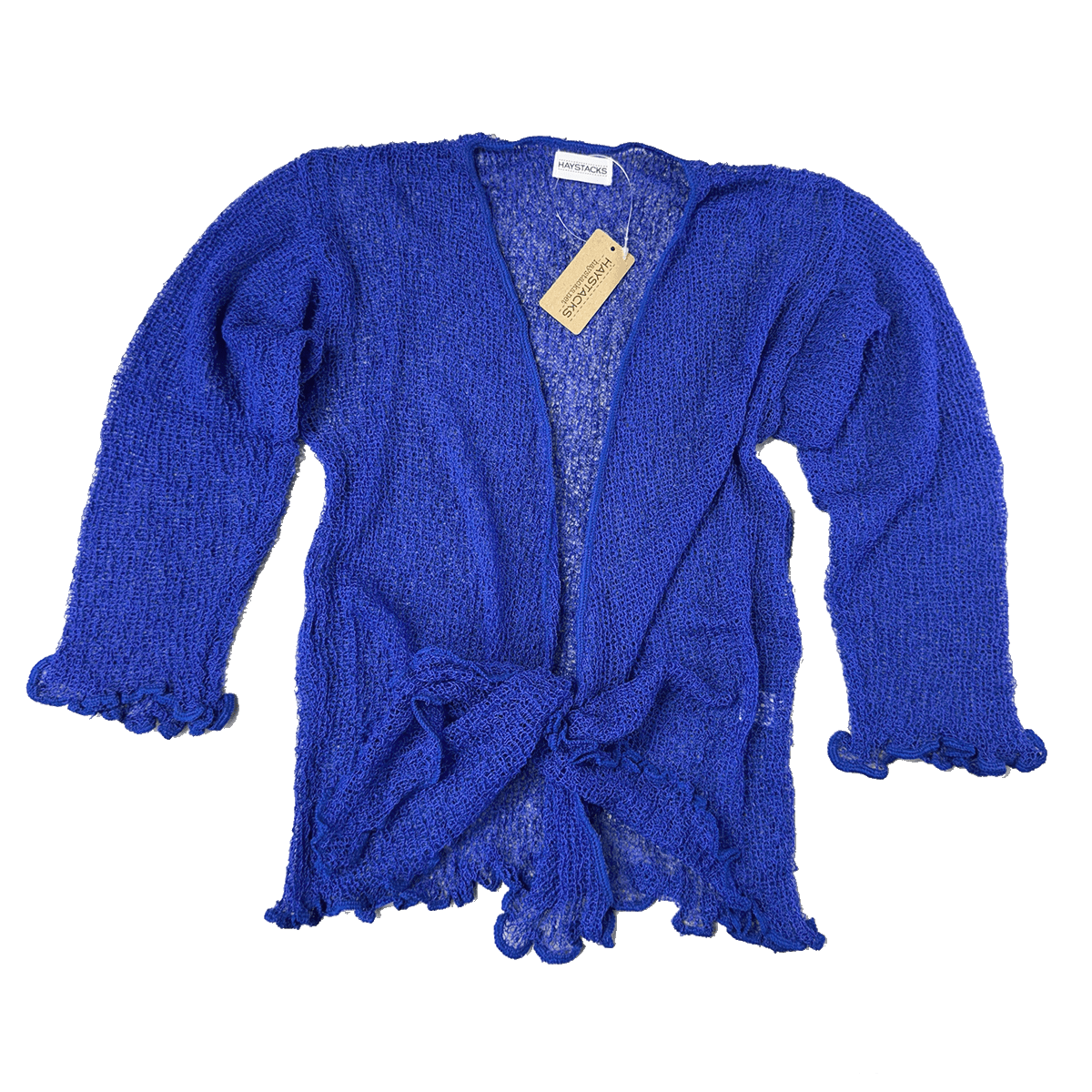 Haystacks shawl Lightweight Knit Cross Front Shrug - Palace Blue